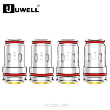 Pack 4 résistances Crown 5 Uwell - 0.2 Ohm Pack 4 résistances Crown 5 Uwell - 0.2 Ohm