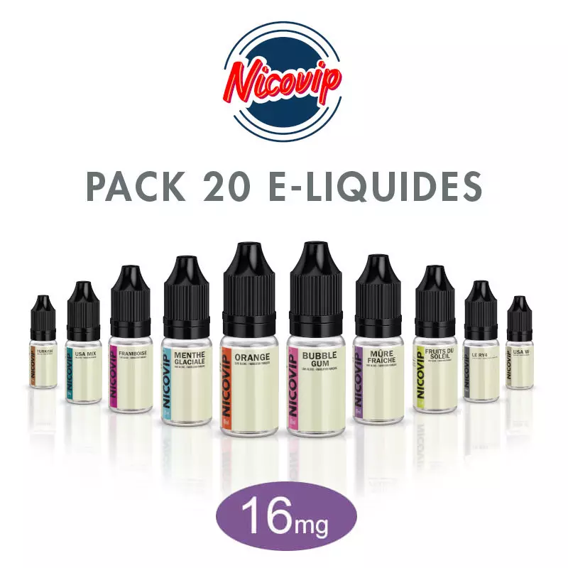 Pack 20 E-liquides Nicovip 16mg P2376*
