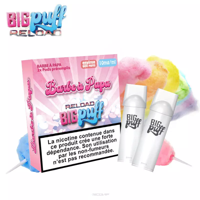 Pack 2 Cartouches Barbe à Papa Big Puff Reload 6302