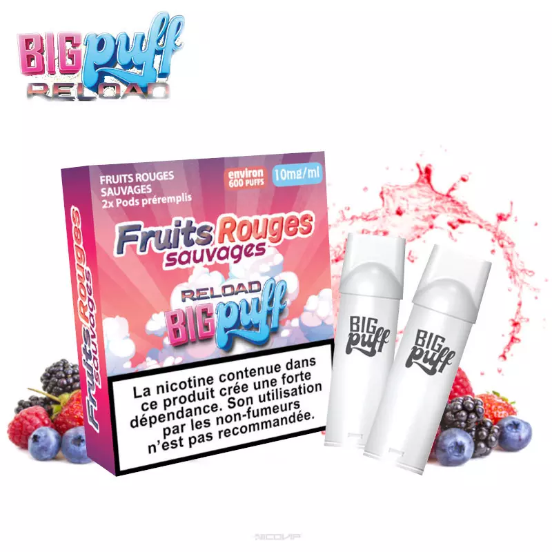 Pack 2 Cartouches Fruits Rouges Sauvages Big Puff Reload 6305