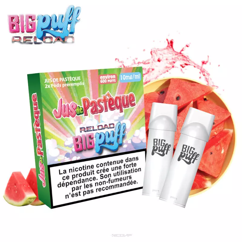 Pack 2 Cartouches Jus de Pastèque Big Puff Reload 6306