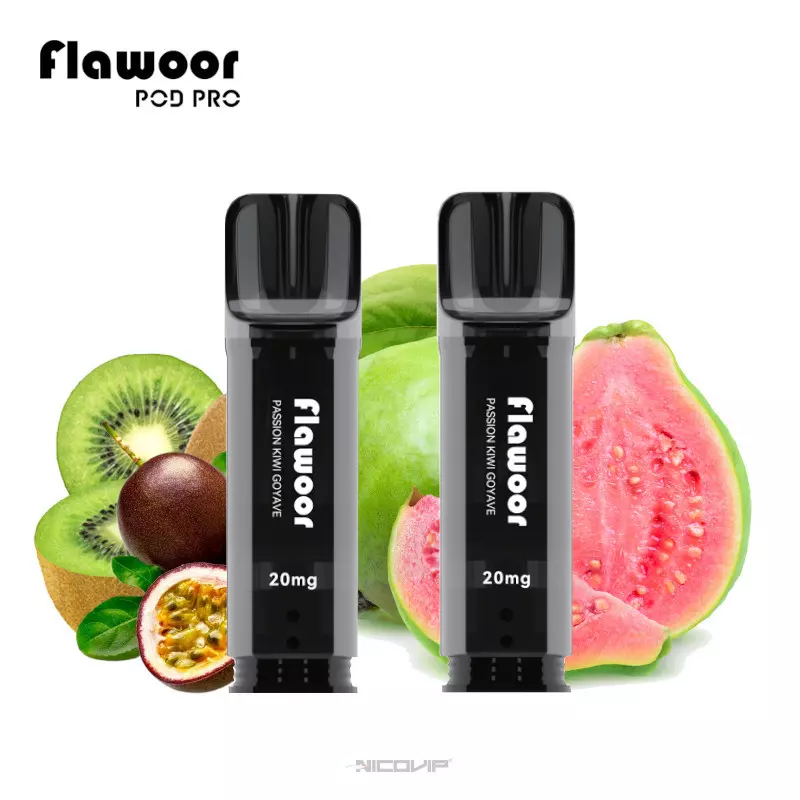 Pack 2 Pods Jetables Passion Kiwi Goyave Flawoor Pod Pro