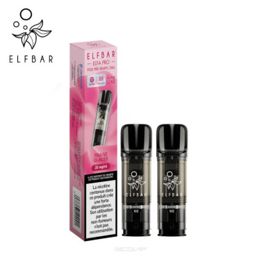 Pack 2 Pods Fraise Glacée Elfa pro Elf Bar - 10 mg Pack 2 Pods Fraise Glacée Elfa pro Elf Bar - 10 mg