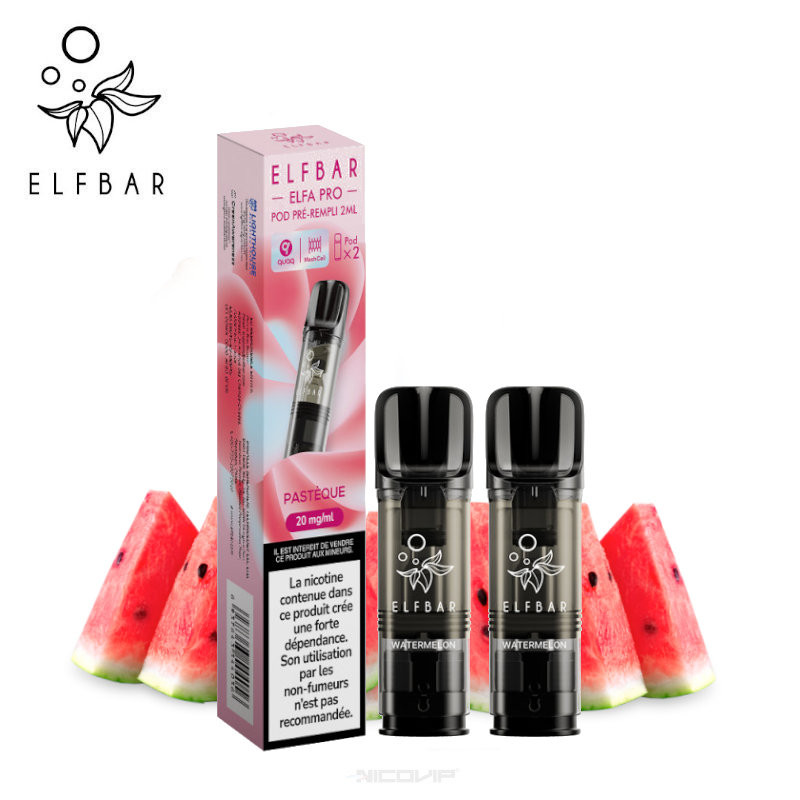 Pack 2 Pods Pastèque Elfa pro Elf Bar - Sans nicotine