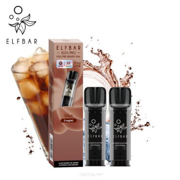 Pack 2 Pods Cola Elfa pro Elf Bar - Sans nicotine Pack 2 Pods Cola Elfa pro Elf Bar - Sans nicotine