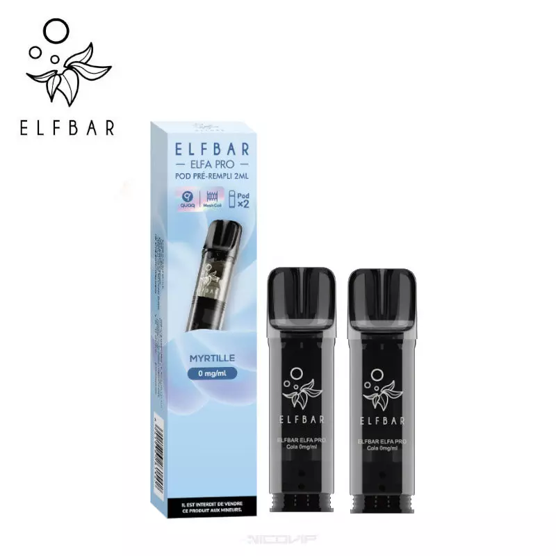 2 Recharges Puff Myrtille Elfa pro Elfbar - 10 mg