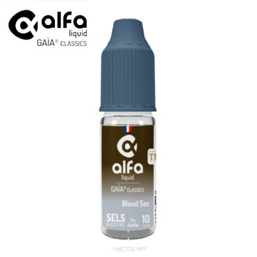 Blond Sec Gaïa Classics Sel de Nicotine Alfaliquid 10ml tabac Blond Sec Gaïa Classics Sel de Nicotine Alfaliquid 10ml tabac