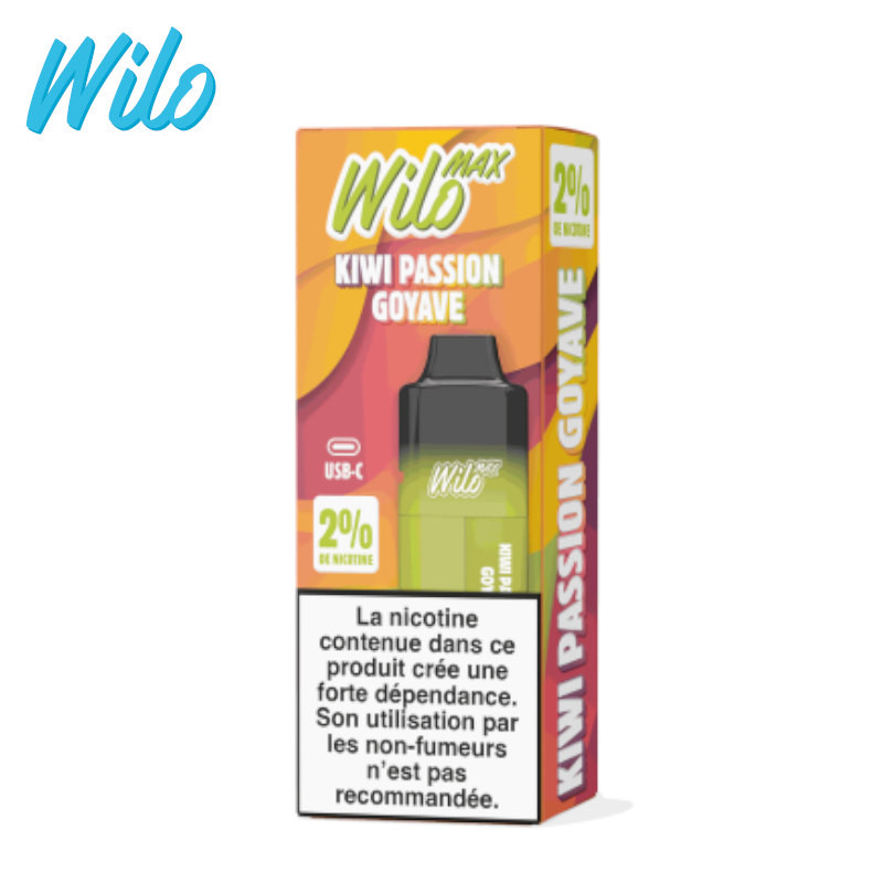 Kit Puff + Pod + Fiole Kiwi Passion Goyave Wilo Max 12ml - 20 mg