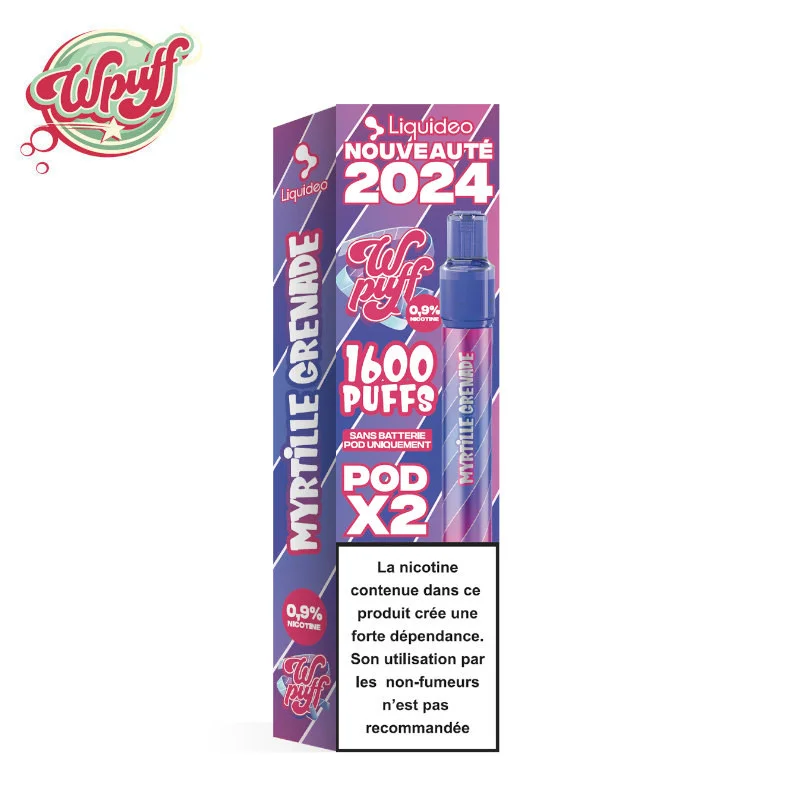2 Recharges Myrtille Grenade Wpuff 2.0 Liquideo 7495