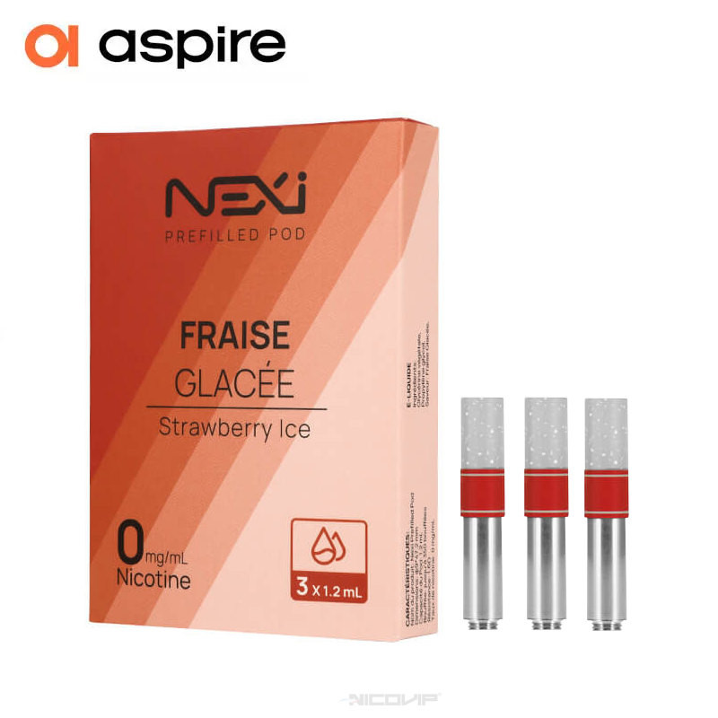 3 Recharges Nexi One Fraise Glacée 1,2ml Aspire - 20 mg