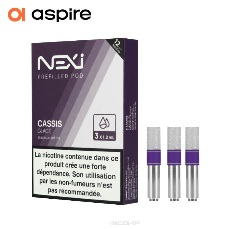 3 Recharges Nexi One Cassis Glacé 1,2ml Aspire - 20 mg