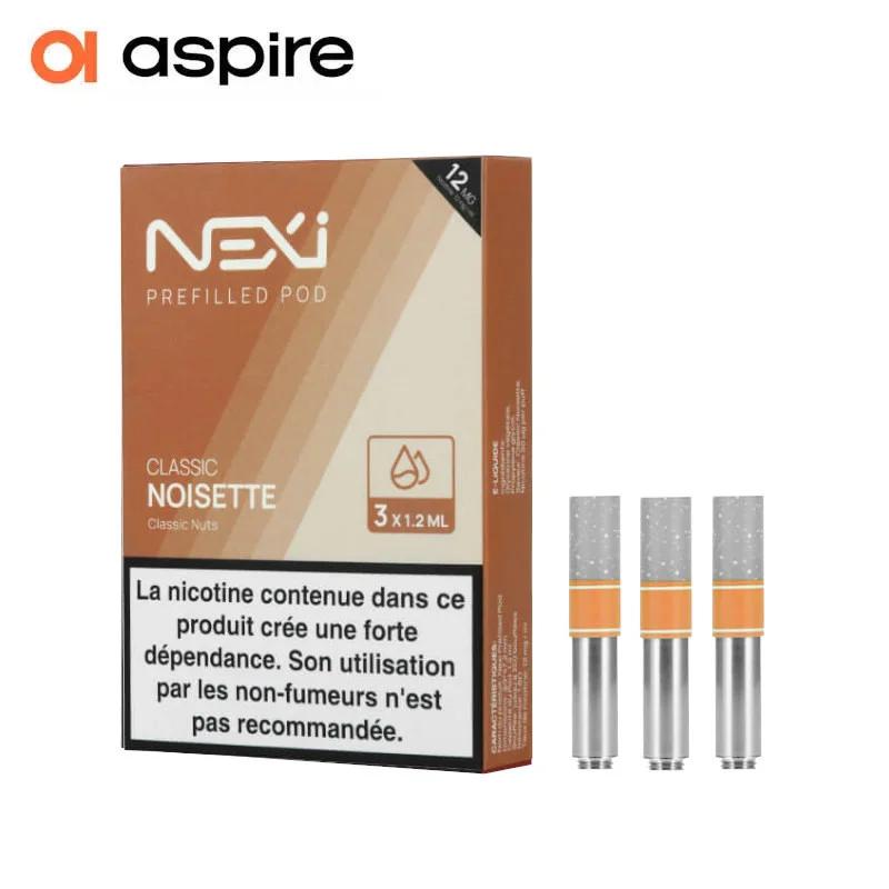 3 Recharges Nexi One Classic Noisette 1,2ml Aspire - 20 mg