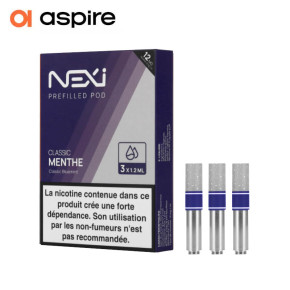 3 Cartouches Nexi One Classic Menthe 1,2ml Aspire avec nicotine