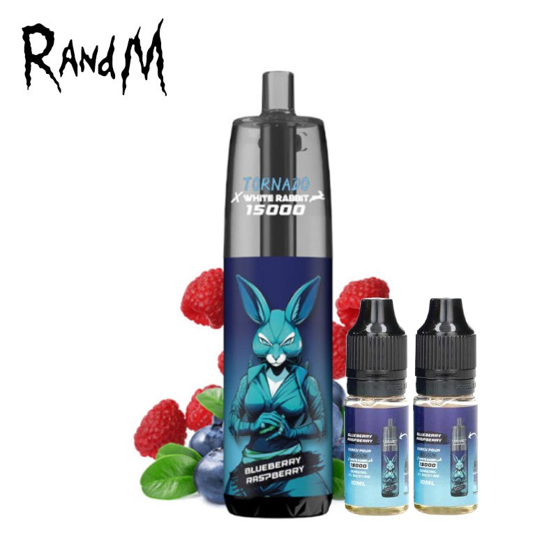 Kit Puff Tornado 15000 Blueberry Raspberry White Rabbit Randm