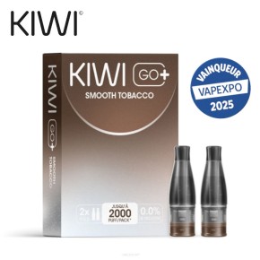 Pack 2 Cartouches Smooth Tobacco Kiwi Go+ Pack 2 Cartouches Smooth Tobacco Kiwi Go+