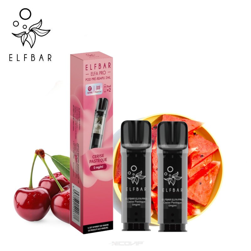 2 Recharges Puff Cerise Pastèque Elfa pro Elfbar 7931