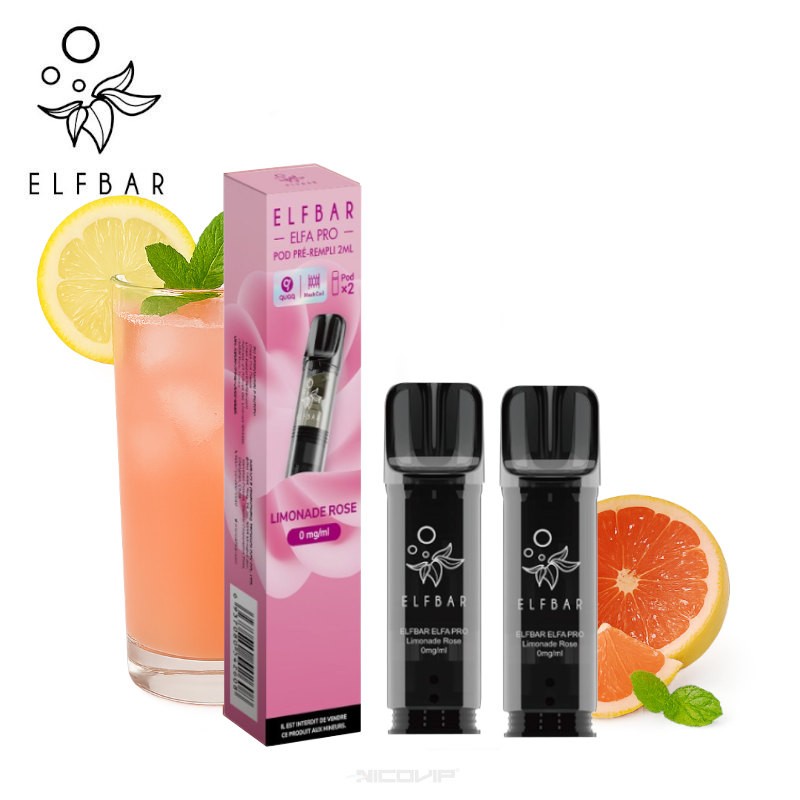 2 Recharges Puff Limonade Rose Elfa pro Elfbar 7932