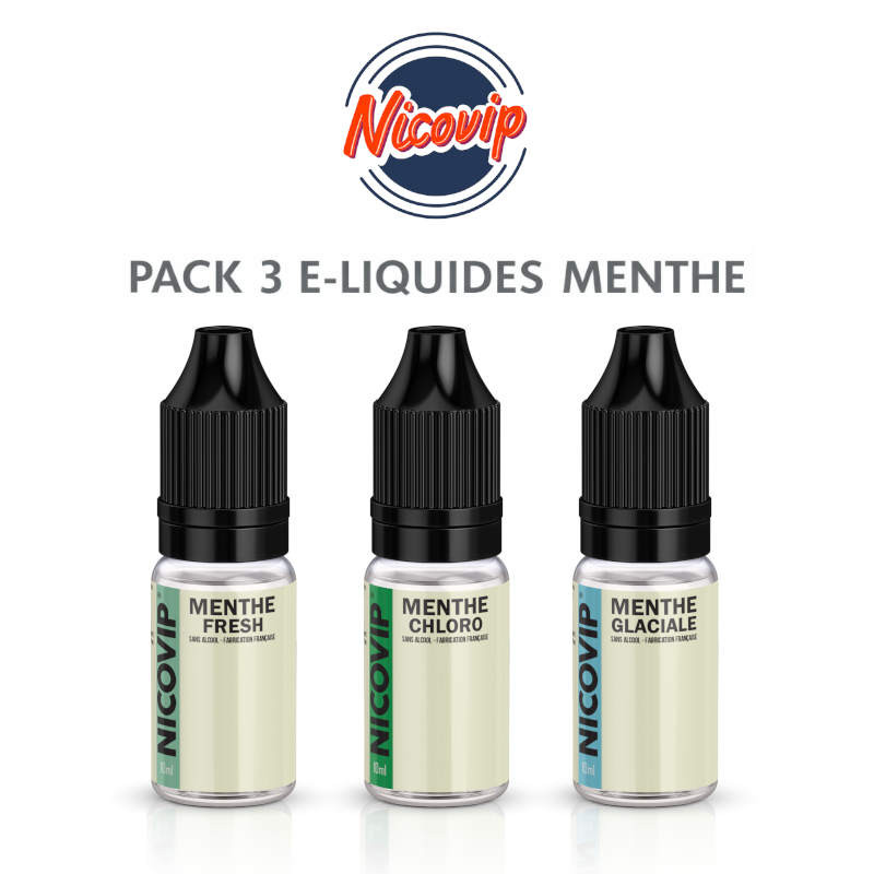 Pack 3 E-liquides Menthe Nicovip