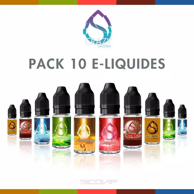 Pack 10 E-liquides Crazy Savourea P1985*