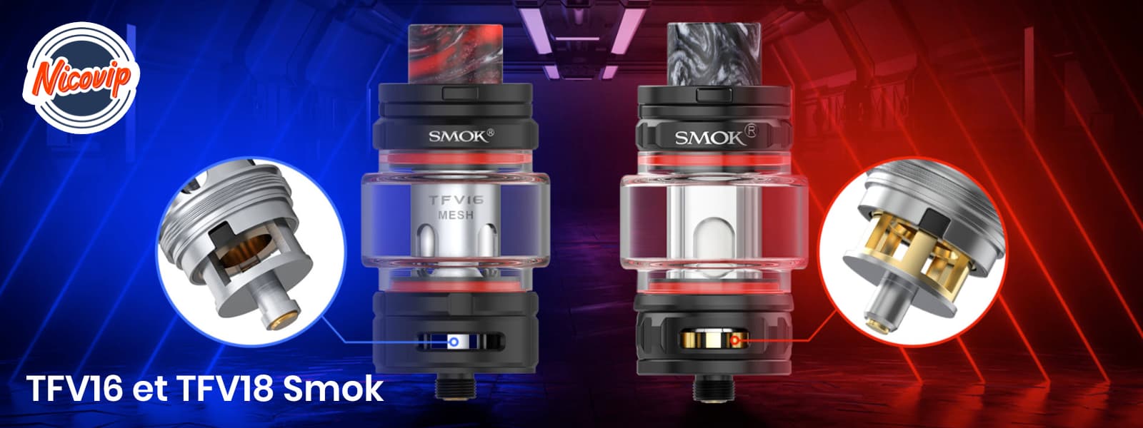 CE Smok avec le clearomiseur TFV16 et TFV18