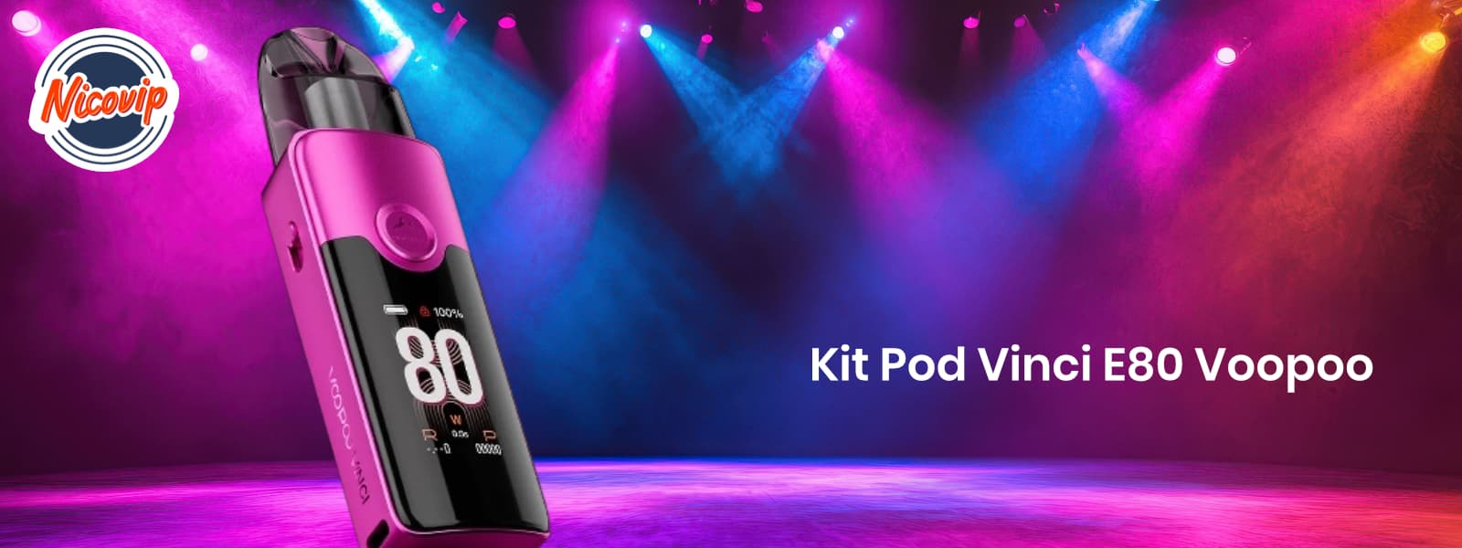 Cigarette électronique de couleur rose : le kit Pod Vinci E80 Voopoo