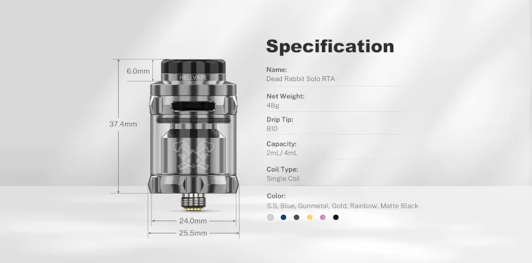Dead Rabbit Solo RTA Hellvape caractéristiques