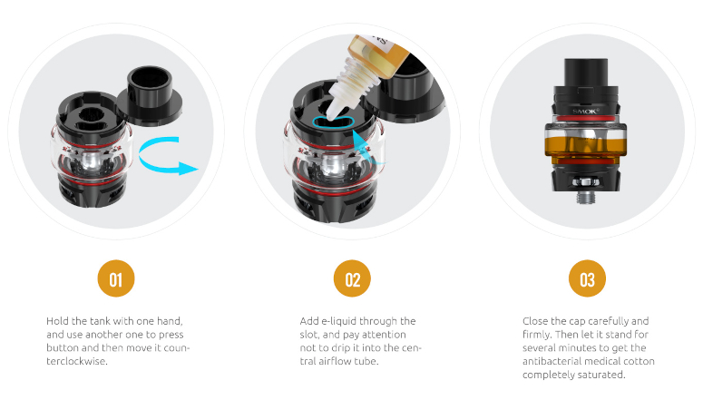 Clearomiseur TFV8 Mini 30mm Smok remplissage