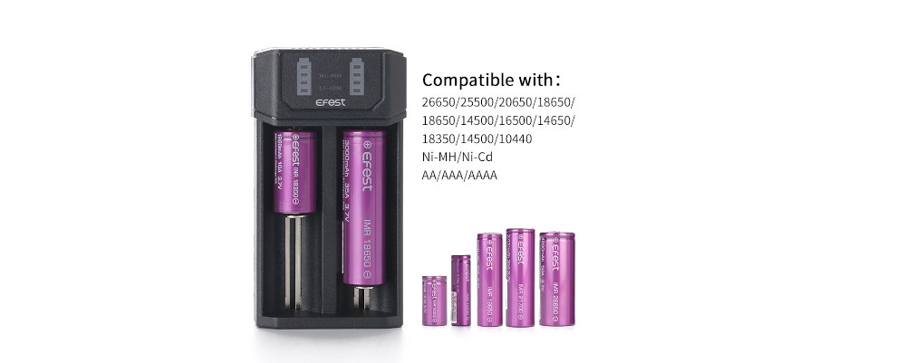 chargeur d'accus efest mega usb caractéristiques