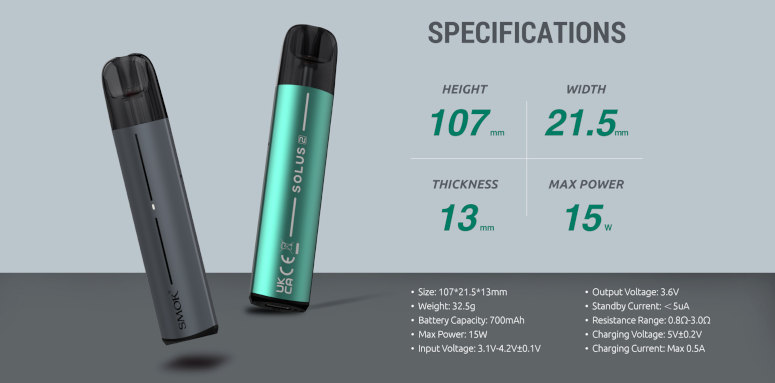 Kit Solus 2 700mAh Smok caractéristiques