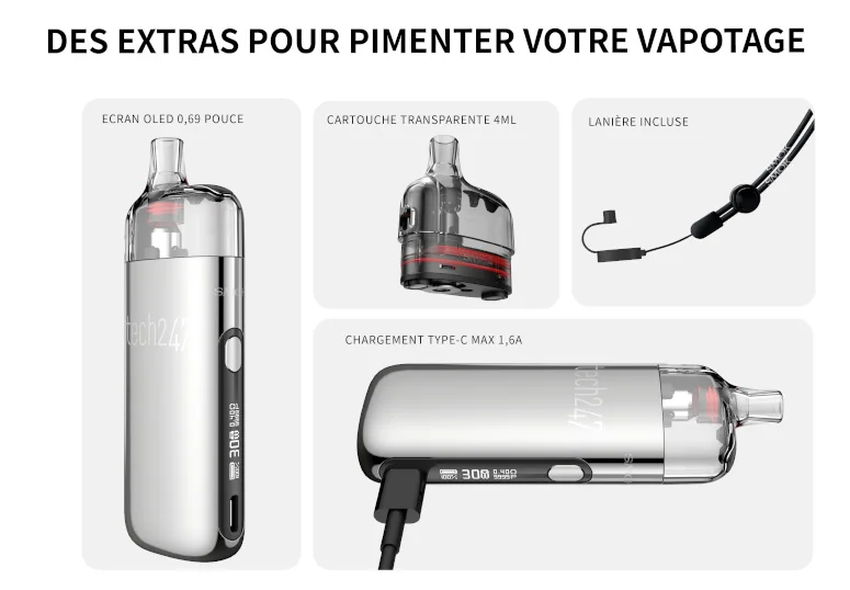 Kit pod tech247 Smok caractéristiques